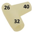 MS Té réduit en silicone 32 x 40 x 26mm