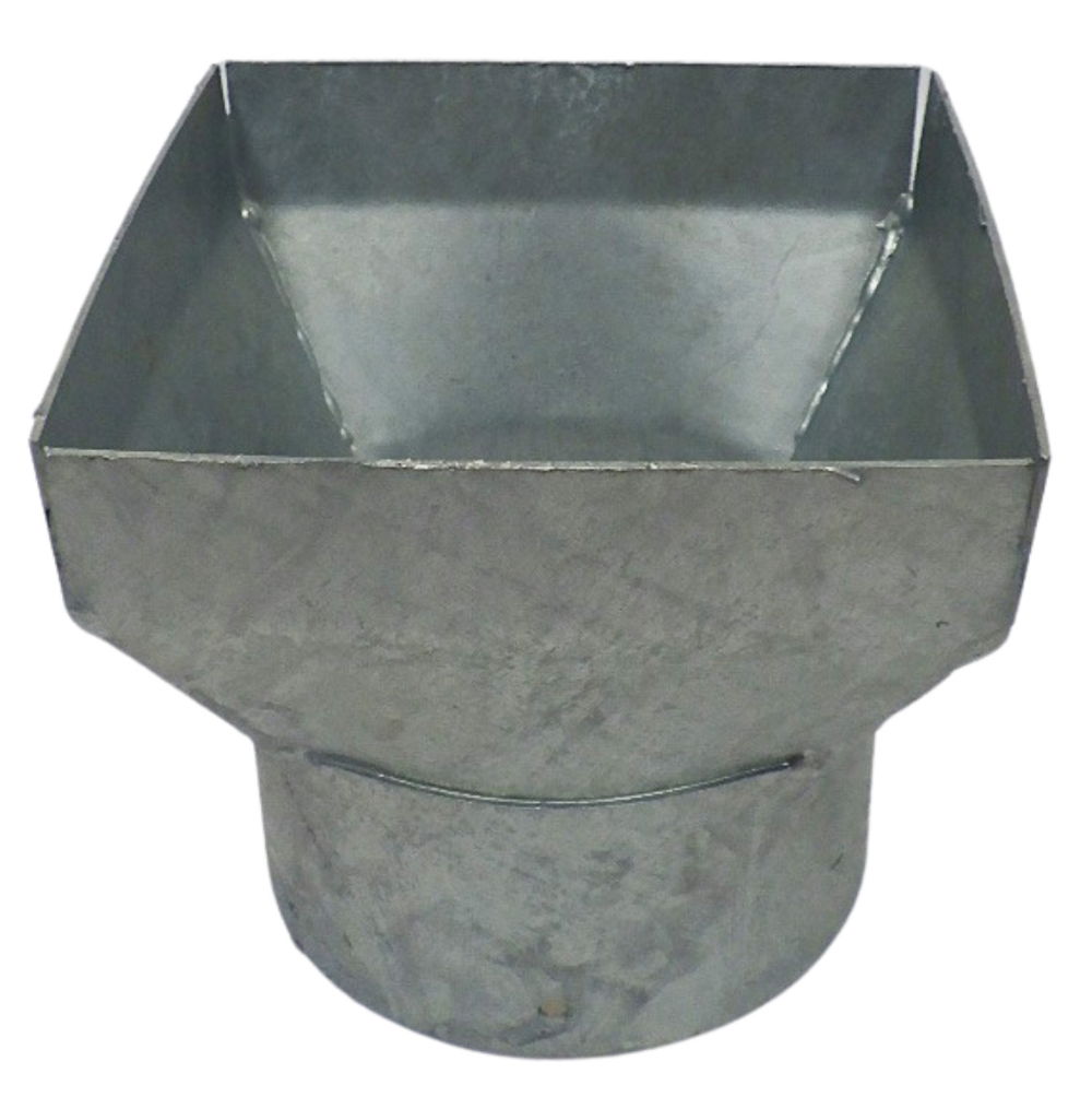 Adaptateur de goulotte d'alimentation de carré à rond