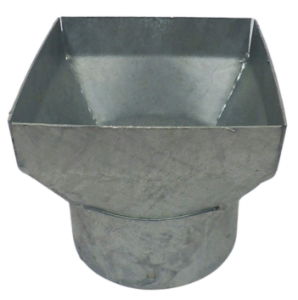 Adaptateur de goulotte d'alimentation de carré à rond